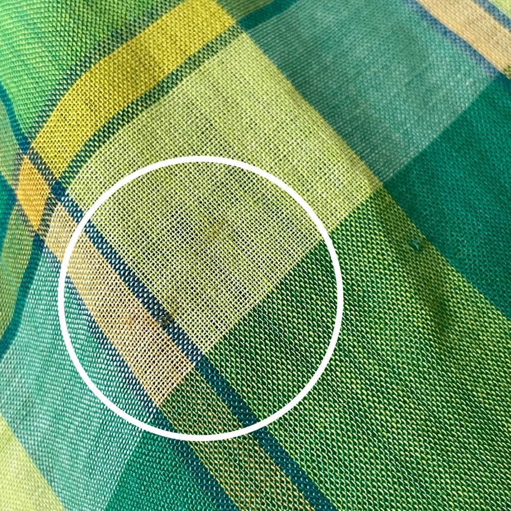 Vintage‎ Plaid Shirt DIY Crop Green Yellow FLAWS Lightweight Button-Up Crop Top - Picture 16 of 16